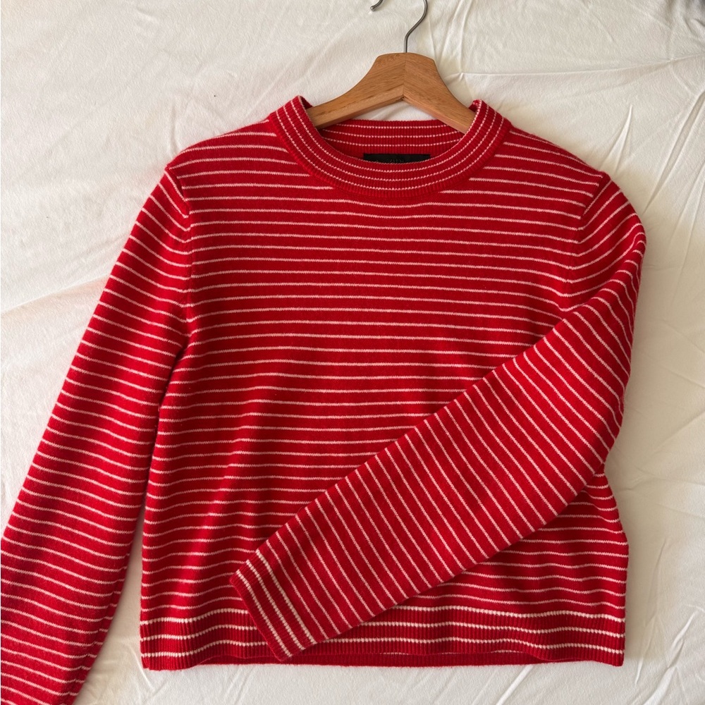 Zara Vibrant Red and White Knit Top